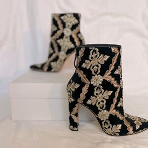 Manolo Blahnik Velvet Tapestry Bootie